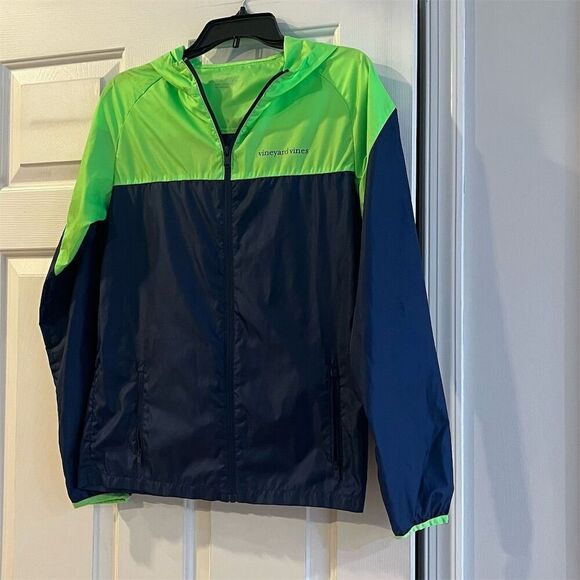 Vineyard Vines Boys XL Windbreaker Jacket Multicolor Hooded Lightweight - Picture 2 of 7